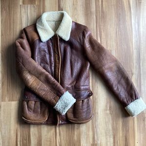Vintage Shearling Distressed Donna Karan Coat